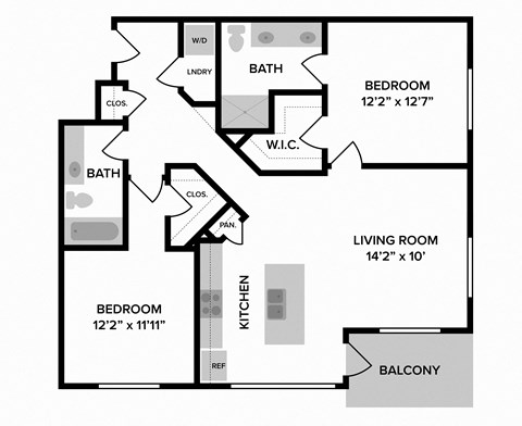 2 bed 2 bath Hartwell Floor Plan at The Ridge, Cincinnati